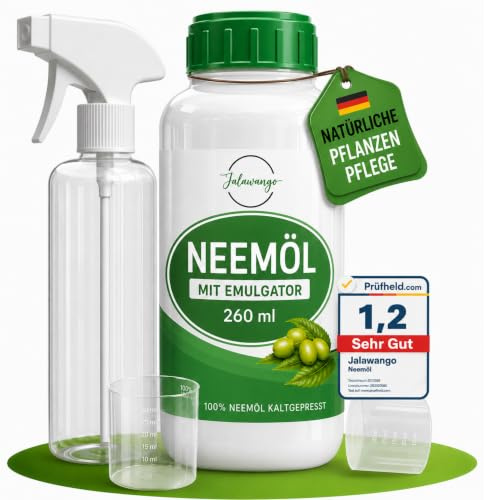 Jalawango Neemöl mit Emulgator 260 ml, mit Sprühflasche und Messbecher